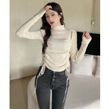 ショルダースリットギャザーリブ長袖トップス トップス 長袖 | kirakiraShop  | 詳細画像12 