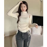 ショルダースリットギャザーリブ長袖トップス トップス 長袖 | kirakiraShop  | 詳細画像10 