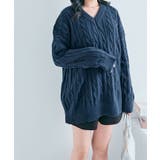 Vネックオーバーサイズニット トップス Vネック | kirakiraShop  | 詳細画像17 