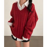Vネックオーバーサイズニット トップス Vネック | kirakiraShop  | 詳細画像36 