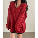 Vネックオーバーサイズニット トップス Vネック | kirakiraShop  | 詳細画像42 