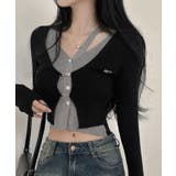 レイヤード風バイカラートップス トップス 長袖 | kirakiraShop  | 詳細画像2 