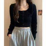 ショート丈シャギーニットカーディガン トップス カーディガン | kirakiraShop  | 詳細画像2 