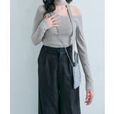 リボン付きワンショルダー長袖ニットTシャツ トップス ワンショルダー | kirakiraShop  | 詳細画像21 