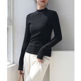 ブラック | 裏起毛ハーフネックトップス トップス ハーフネック | kirakiraShop 