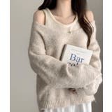 ニットインナーキャミ付きニットプルオーバー2点セット トップス アンサンブル | kirakiraShop | 詳細画像2