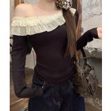 ブラック | フリルオフショルトップス トップス カットソー | kirakiraShop