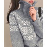 ノルディック柄ダブルジップニットカーディガン トップス ニット | kirakiraShop  | 詳細画像5 