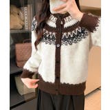 クリーム | ノルディック柄シャギーカーディガン トップス カーディガン | kirakiraShop 