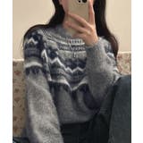 ノルディック柄シャギーニットプルオーバー トップス ニット | kirakiraShop  | 詳細画像8 