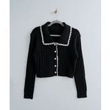 ビッグカラーレースリブトップス トップス カーディガン | kirakiraShop | 詳細画像6