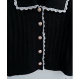 ビッグカラーレースリブトップス トップス カーディガン | kirakiraShop | 詳細画像8