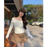 オフショルダーリボンデザインニット トップス ニット | kirakiraShop | 詳細画像4