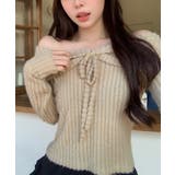 オフショルダーリボンデザインニット トップス ニット | kirakiraShop | 詳細画像8