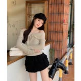 オフショルダーリボンデザインニット トップス ニット | kirakiraShop | 詳細画像9