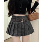 ベルト付きチェックプリーツミニスカート スカート ミニスカート | kirakiraShop | 詳細画像2