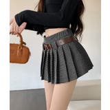 ベルト付きチェックプリーツミニスカート スカート ミニスカート | kirakiraShop | 詳細画像3