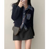 デニムドッキングカーディガン トップス ニット | kirakiraShop  | 詳細画像18 