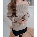 オフショルダーケーブルニットトップス トップス ニット | kirakiraShop  | 詳細画像11 