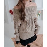 オフショルダーケーブルニットトップス トップス ニット | kirakiraShop  | 詳細画像19 