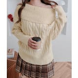 オフショルダーケーブルニットトップス トップス ニット | kirakiraShop  | 詳細画像3 