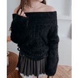 シャギーオフショルダーリボンニットトップス トップス ニット | kirakiraShop  | 詳細画像2 