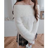 シャギーオフショルダーリボンニットトップス トップス ニット | kirakiraShop  | 詳細画像15 