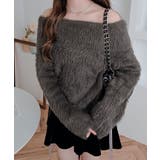 シャギーオフショルダーリボンニットトップス トップス ニット | kirakiraShop  | 詳細画像20 