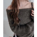 シャギーオフショルダーリボンニットトップス トップス ニット | kirakiraShop  | 詳細画像23 
