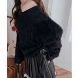 シャギーオフショルダーリボンニットトップス トップス ニット | kirakiraShop  | 詳細画像4 