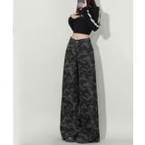 カモフラ柄ワイドストレートパンツ パンツ ワイドパンツ | kirakiraShop  | 詳細画像3 