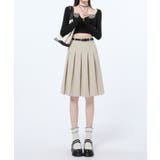 ベルト付きプリーツフレアミディスカート スカート プリーツスカート | kirakiraShop  | 詳細画像15 