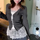 レイヤード風フレアスリーブカットソー トップス カットソー | kirakiraShop  | 詳細画像1 