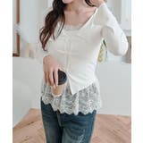 レイヤード風フレアスリーブカットソー トップス カットソー | kirakiraShop  | 詳細画像14 