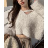 シャギーVネッククロップドニットトップス トップス ニット | kirakiraShop  | 詳細画像9 