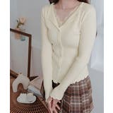 レースレイヤード襟付きリブニットトップス トップス ニット | kirakiraShop  | 詳細画像14 