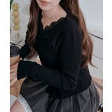 レースレイヤード襟付きリブニットトップス トップス ニット | kirakiraShop  | 詳細画像5 
