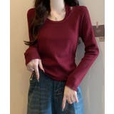 レイヤードサイドドローニットトップス トップス ニット | kirakiraShop  | 詳細画像21 