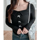 リボン襟リブカットソートップス トップス カットソー | kirakiraShop  | 詳細画像6 