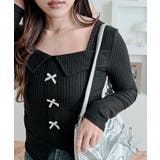 リボン襟リブカットソートップス トップス カットソー | kirakiraShop  | 詳細画像10 