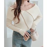 ビッグカラーリブニットトップス トップス ニット | kirakiraShop  | 詳細画像12 