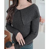 ビッグカラーリブニットトップス トップス ニット | kirakiraShop  | 詳細画像34 