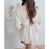 アイボリー | バックリボンVネックニットトップス トップス ニット | kirakiraShop 