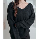 バックリボンVネックニットトップス トップス ニット | kirakiraShop  | 詳細画像3 