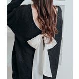 バックリボンVネックニットトップス トップス ニット | kirakiraShop  | 詳細画像7 