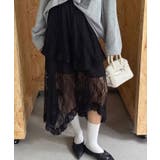レースティアードアシンメトリースカート スカート レーススカート | kirakiraShop  | 詳細画像15 