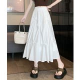 ホワイト | リボンデザインフレアロングスカート スカート ロングスカート | kirakiraShop 