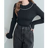 配色パイピングリブフレアスリーブニットトップス トップス ニット | kirakiraShop  | 詳細画像2 