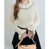 配色パイピングリブフレアスリーブニットトップス トップス ニット | kirakiraShop  | 詳細画像17 