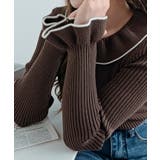 配色パイピングリブフレアスリーブニットトップス トップス ニット | kirakiraShop  | 詳細画像30 